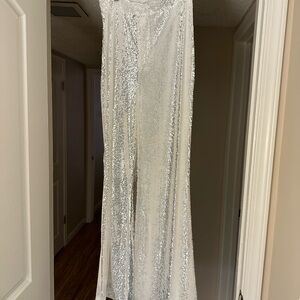 NWT 12th Tribe White Sequin Pants, Size M